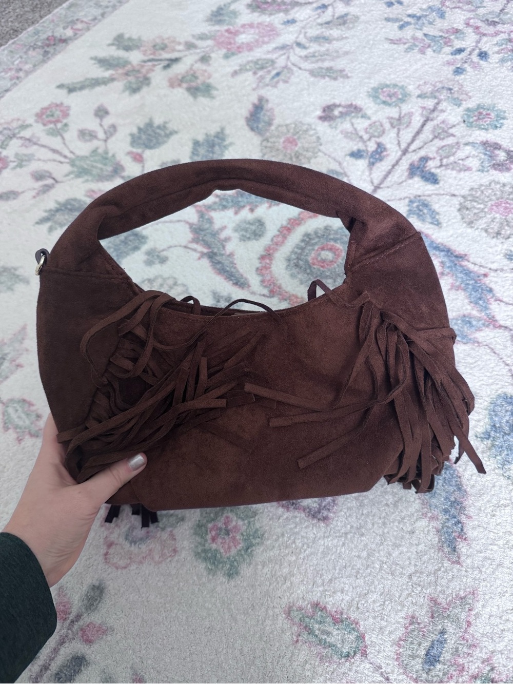 Universal Thread Brown Faux Suede Fringe Shoulder Bag